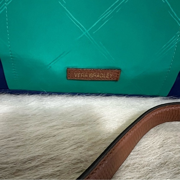 VERA BRADLEY Sky Clover Preppy Poly Molly Crossbody Bag Navy Green Repellant - Picture 3 of 12